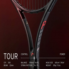 Head Tennis Racket Prestige Tour #21 95in/315g/Tournament - unstrung -