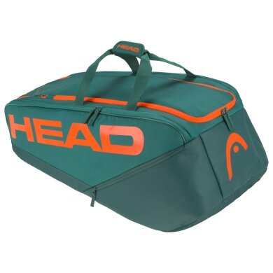 Head Tennis Racketbag Pro Racquet Bag XL (Racket bag, 3 main compartments) cyan green/orange 12-pack