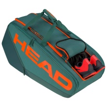 Head Tennis Racketbag Pro Racquet Bag XL (Racket bag, 3 main compartments) cyan green/orange 12-pack