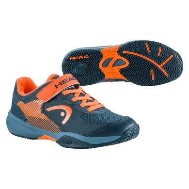 Head Tennis Shoes Sprint Velcro 3.0 (Velcro) Allcourt dark blue/orange Kids