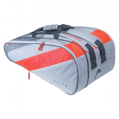 Head Tennis Racketbag Elite (Racket bag, 3 main compartments) grey/orange <b>12R</b>