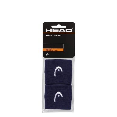 Head Sweatband Wrist Logo navy blue - 2 pieces