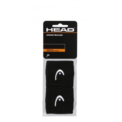 Head Sweatband Wrist Logo black - 2 pieces