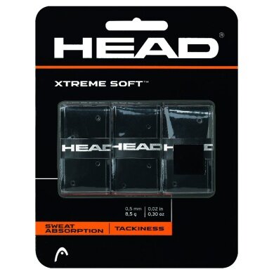 Head Overgrip Xtreme Soft 0.5mm (Allround/smooth/perforated/grippy) black 3-pack