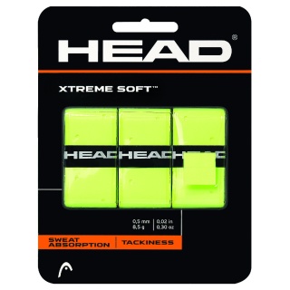 Head Overgrip Xtreme Soft 0.5mm (Allround/smooth/perforated/grippy) yellow 3-pack