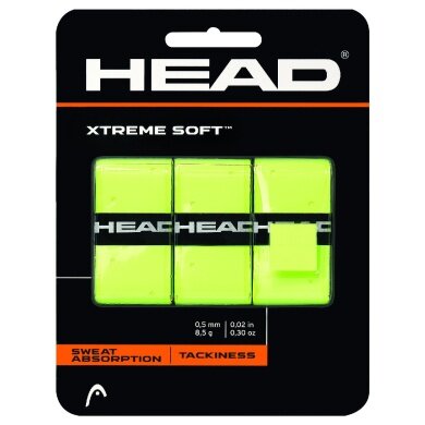 Head Overgrip Xtreme Soft 0.5mm (Allround/smooth/perforated/grippy) yellow 3-pack