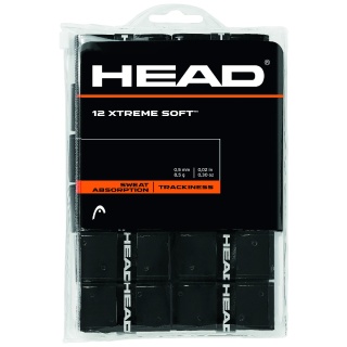 Head Overgrip Xtreme Soft 0.5mm black 12-pack clip bag