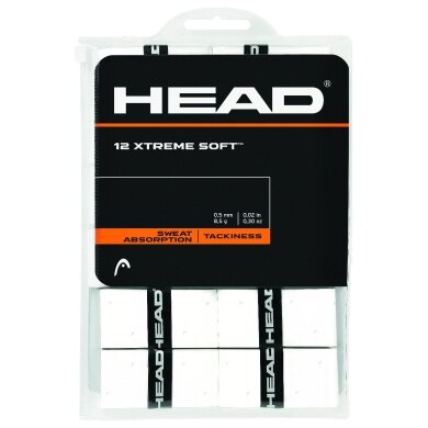 Head Overgrip Xtreme Soft 0.5mm white 12-pack clip bag