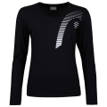 Head Tennis Long Sleeve Shirt Club Linda (Cotton Blend) Black Ladies