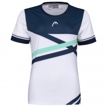 Head Tennis Shirt Performance white/dark blue/turquoise Women