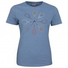 Head Tennis Shirt Racquet (Polyester/Cotton Mix) Light Blue Women