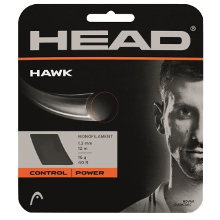 Stringing with tennis string Head Hawk (Durability+Power) white