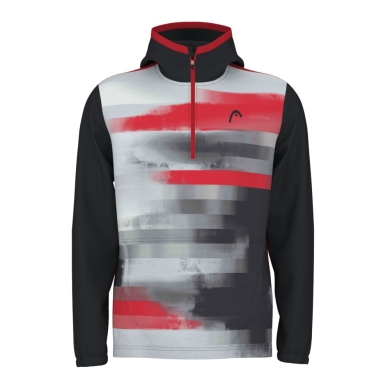 Head Topspin Hoodie 2024 (100% Polyester) black/grey/red for Boys