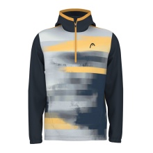 Head Topspin Hoodie 2024 (100% Polyester) navy blue/grey/yellow Boys