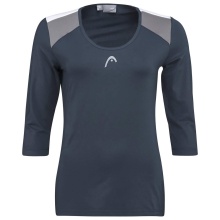 Head Tennis Long Sleeve Shirt Club 22 Tech 3/4 Shirt Navy Blue Ladies