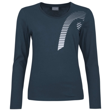 Head Tennis Long Sleeve Shirt Club Linda (Cotton Blend) Navy Blue Women