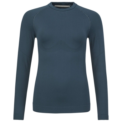 Head Functional Underwear Long Sleeve Shirt Flex Seamless Navy Blue Women