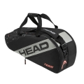 Head Tennis Racket Bag Team Racquet Bag M (Racket Bag, 2 Main Compartments) 2024 Black/Grey 6-pack