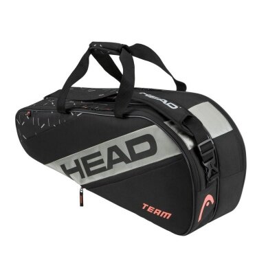 Head Tennis Racket Bag Team Racquet Bag M (Racket Bag, 2 Main Compartments) 2024 Black/Grey 6-pack