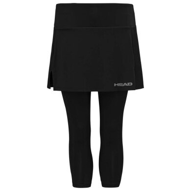 Head Tennis Skirt (Skirt + 3/4 Tights) Club Black Ladies