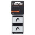 Head Sweatband Striped Wrist white/black - 2 pieces