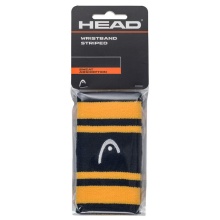 Head Sweatband Striped Wrist Jumbo navy blue/yellow - 2 pieces