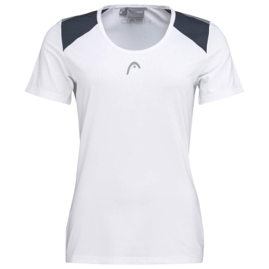 Head Tennis Shirt Club 22 Tech (Moisture Transfer Microfiber Technology) white/navy blue Ladies