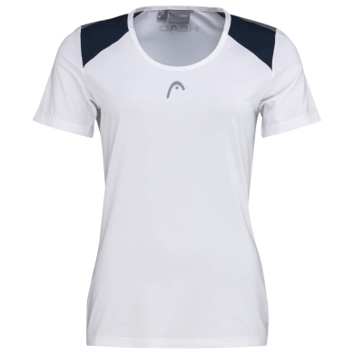 Head Tennis Shirt Club 22 Tech (Moisture Transfer Microfiber Technology) white/navy ladies