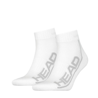 Head Tennis Socks 2P Stripe Quarter (Mixed Fabric) White - 2 Pairs