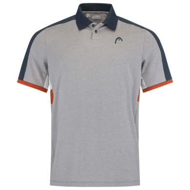 Head Tennis-Padel Polo Tech (breathable, quick-drying) light grey/orange Men