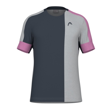 Head Tennis T-shirt Play Tech (breathable, mesh inserts) grey/pink Men