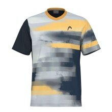 Head Tennis T-shirt Topspin 2024 (V-neck) navy blue/grey/yellow Men