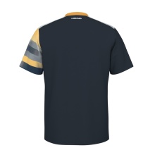 Head Tennis T-shirt Topspin 2024 (V-neck) navy blue/grey/yellow Men