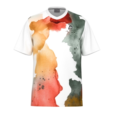 Head Tennis T-shirt Topspin 2024 (V-neck) white/orange boys