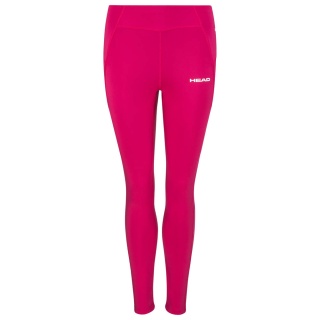 Head Tennis Pants Tech Tight 2023 (with side pockets, elastic material) long berrypink Women