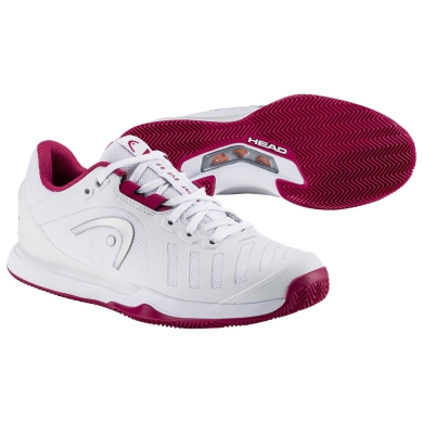 Head Tennis Shoes Sprint Evo 3.0 Clay/Sand Court White/Burgundy Ladies