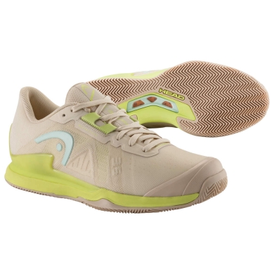 Head Tennis Shoes Sprint Pro 3.5 Clay/Sand Court Beige/Lime Green Women