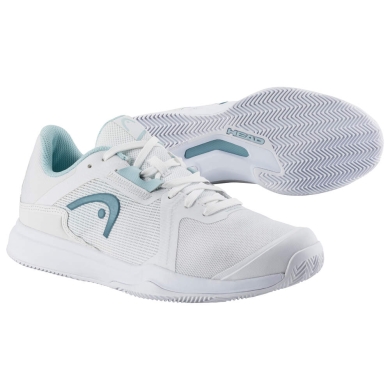 Head Tennis Shoes Sprint Team 3.5 Clay/Sand Court 2024 White/Aqua Blue Ladies