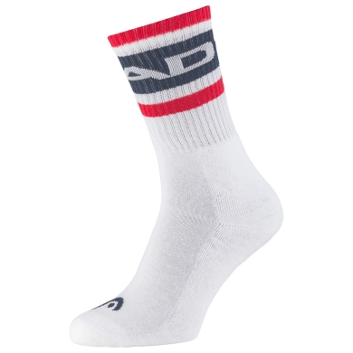 Head Tennis Sock Crew 1P (Cotton) white/navy blue/red Men - 1 Pair