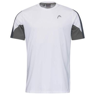 Head Tennis T-shirt Club Technical (Moisture Transfer Microfiber Technology) white/navy blue Boys