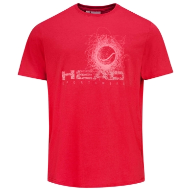 Head Tennis T-shirt Vision 2023 (Mixed Fabric) Red Kids