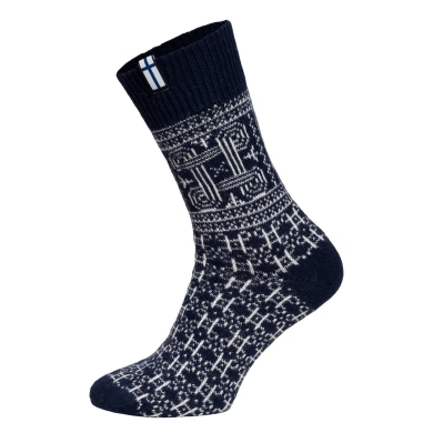 HomeOfSocks Wool Socks Scandinavian Finland navy blue - 1 Pair