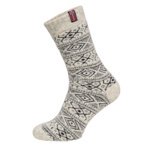 HomeOfSocks Wool Sock Scandinavian Norway off-white/anthracite - 1 Pair