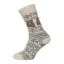 HomeOfSocks Wool Socks Scandinavian Teddy off-white - 1 Pair