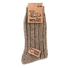 HomeOfSocks Wool Socks 100% Virgin wool brown - 2 Pairs