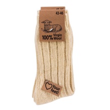 HomeOfSocks Wool Socks 100% Virgin Wool white - 2 Pairs