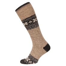 HomeOfSocks Knee Socks Norway Winter Pattern Brown - 1 Pair