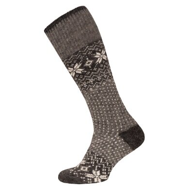 HomeOfSocks Knee Socks Norway Winter Pattern Grey - 1 Pair