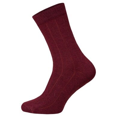 HomeOfSocks Wool Sock Luxurious (Merino Wool and Cashmere) burgundy/red - 2 pairs