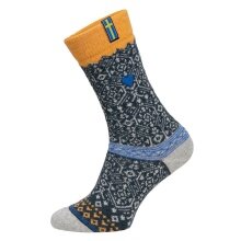 HomeOfSocks Wool Sock Scandinavian Sweden navy blue/orange - 1 Pair